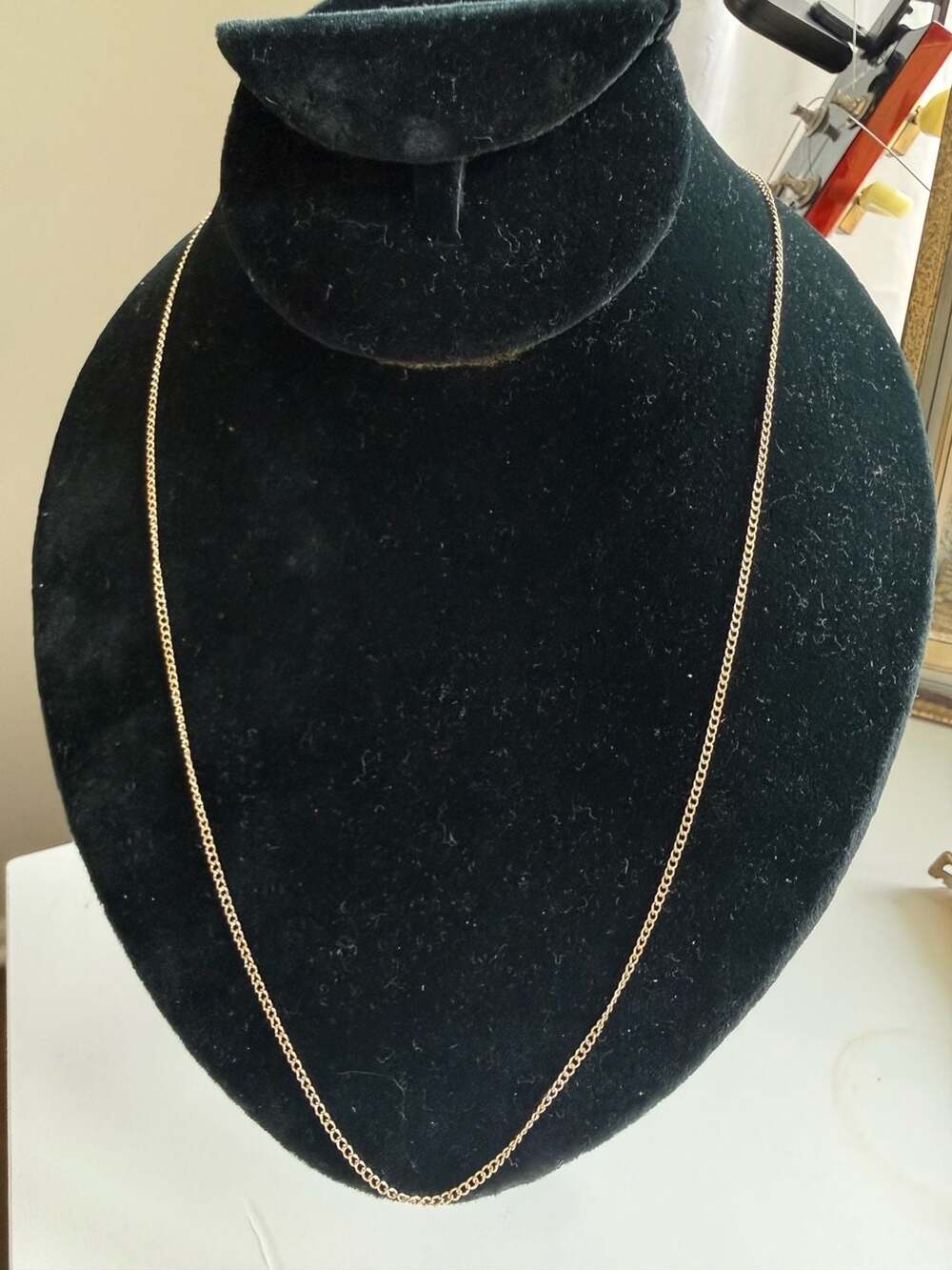 Vintage 1/20 12K Gold Filled Curb Link Chain Necklace 24 Inches